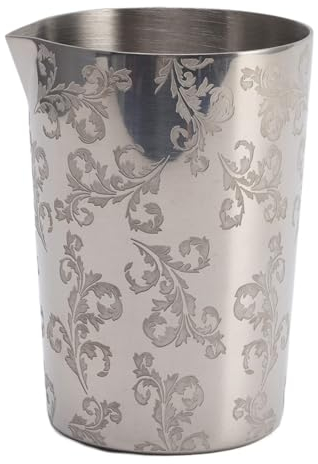 Vaso mezclador de cóctel Patrón de hojas grabadas de acero inoxidable 304