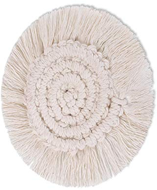 PISOLE 3 Tovagliette macramè | Tovagliette Rotonde Boho Tovagliette da tavola con Nappa | Tovagliette con Frange per Tavolo da Pranzo, Cucina, Decorazioni per Matrimoni Bohémien, 7,4 Pollici