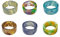 Mrisata 6 Stück Frauen Unregelmäßige Öffnung Vintage Acryl Ring Kombination Farbe Einheitsgröße, Harzringe, Kunststoffringe Acrylringe Frauen Teenager Mädchen, Statement