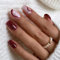 Press On Nails Viereckig Kurz, Französisches Künstliche Nägel Zum Aufkleben Rot Kunstnägel Full Cover Falsche Näge, 24 Stück Glänzend Fingernägel Fake Nails für Frauen und Mädchen