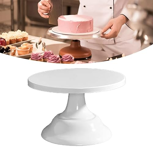 Alzata Per Torta con Base,Alzata Per Torta in Metallo Bianco,Supporto per Torte,Espositore Per Dessert,Alzata Per Cupcake,Torta Stand Rotonda per Baby Shower Matrimonio Festa di Compleanno(20cm)