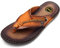 Youthful flying Infradito Uomo Estive Pelle Ciabatte Supporto Arco Plantare Spiaggia Piscina Sandali Cuoio Mare Antiscivolo Gomma Suole(Size:47 EU,Color:Marrone)