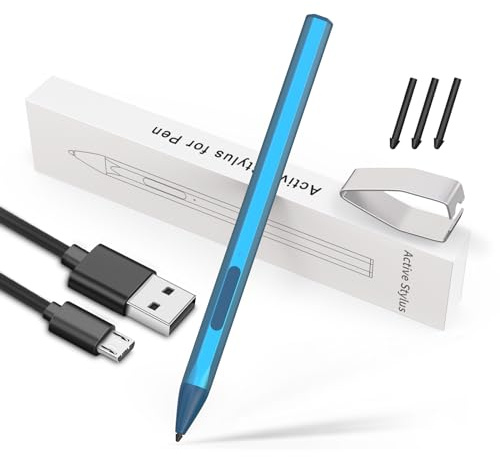 Stylet pour Microsoft Surface Pro 9/X/8/7/6/5/4/3, Surface Go/Go2/Go3, Book4/3/2, Surface Laptop/Studio (Bleu)