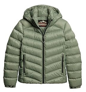 Superdry Damen Fuji Steppjacke mit Kapuze Helles Jadegrün 40