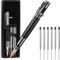 Piashow Bolt Action Pen - Metall Druckkugelschreiber mit 6 Auswechselbare Mine Geschenk und Box, 1mm Signatur Tactical Pen für Business Haushalt Schule Büro (Schwarz)
