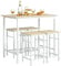 SoBuy Essgruppe Esstisch Set 5-teilig Bartisch mit 4 Stühlen, platzsparendes Küchentisch Set für Esszimmer Balkon Garten Kompakt & Modern für kleine Räume Weißnatur OGT11-WN