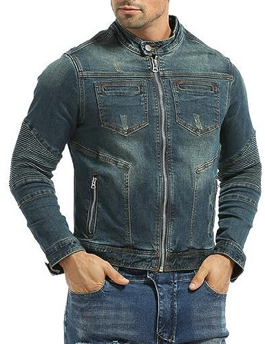 CBBI-WCCI Hombre Camisa de Motocicleta Chaqueta de Moto Con CE Protector Apto Para Scooter Montar Turismo (Azul, XXL/185)