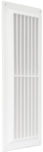 5'' x 12'' Inch / 130 x 300 mm Plastic Vent Cover - White - Rectangular Soffit Vent - Exhaust Ventilation Louver - Air Inlet Grille Cover - Built-in Screen Mesh - HVAC Vent Duct Cover