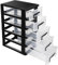 IMIKEYA 5-Tier Plastic Storage Drawers Desktop Stackable Storage Tower Unit With 5 Clear Drawers Small Organiser Chest for Cabinet Wardrobe Multifunctional Drawers Box for Home, Office, Bedroom