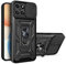 PEIYE Case for Honor 70 Lite/Honor X6 / Honor X8 5G - Dual-layer Armor with Soft Silicone TPU & Hard PC, Protective Lens Slider, 360° Rotating Ring Stand & Magnetic Car Mount Compatible Cove (Black)