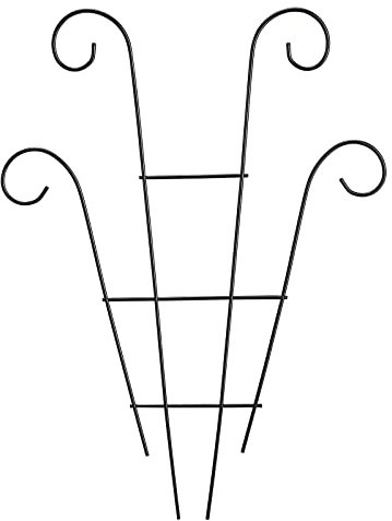 Plant Trellis for Climbing Plants Outdoor, Garden Plant Support Trellis Plant Growing Support Frame Mini Climbing Trellis Black Coated Fan Pot Trellis Garden Metal Support Stake
