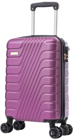 Max Star Maletas Cabina MS-5257 S 55x36x22cm, Rígida, Ligera, Trolley con Ruedas, 4 Ruedas Dobles Giratorias 360º, Seguridad Numérica Equipaje de Mano Resistente (Lila)