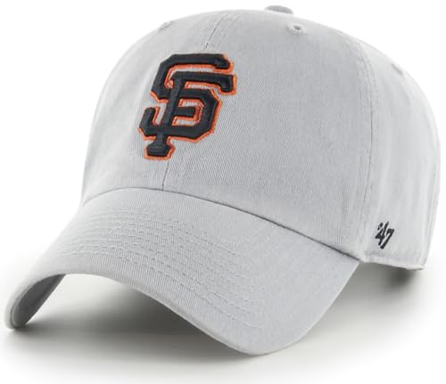47 MLB Mütze für Erwachsene, Einheitsgröße, Grau, Team-Farbe, Primär-Logo, zum Aufräumen, San Francisco Giants, Einheitsgr��e