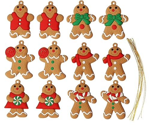 RORPOIR 12St Weihnachtsbaum-Anhänger Lebkuchen Baumschmuck Foto-Requisiten weihnachtsdeko anhänger spriegel Dekor Lebkuchenmann Weihnachtsanhänger Bankett hängende Verzierung der Vogel