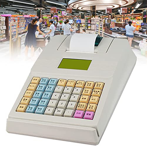 Elektronische Registrierkasse, Kassensystem für den Einzelhandel, erhöhte Tastatur mit 40 Tasten, Digitale 8-Bit-LED-Kundenanzeige, für Restaurantgeschäfte in kleinen Unternehmen,