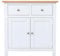 Kemtpase White and Oak Sideboard Small Storage Cabinet Oak Wood 2 Door Cupboard Unit with 2 Drawers for Kitchen, Living Room, Dining Room, Hallway, 75x32x75cm