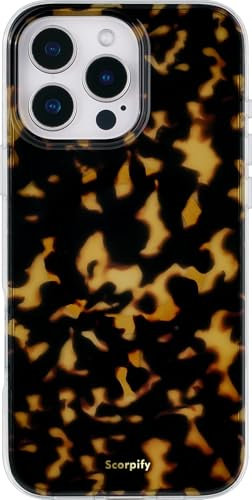 SCORPIFY for iPhone 16 Pro Max Case [Compatible with MagSafe] with Dark Brown Tortoise Shell Design, Cute Brown Magnetic Phone Cover for Women Girls, Slim Shockproof Bumper