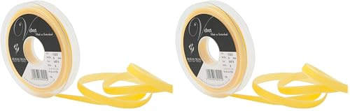 Berisfords Velvet Ribbon, Yellow, 10.2 x 1.5 x 10.2 cm (Pack of 2)