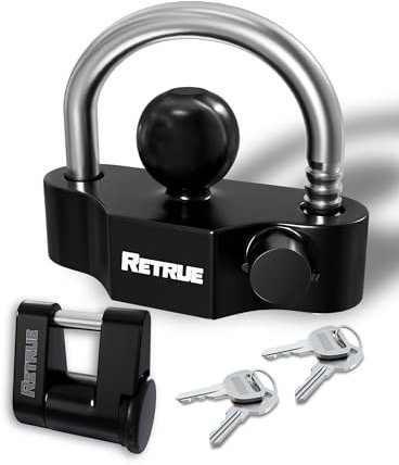 RETRUE Verrou de remorque avec capuchon Noir