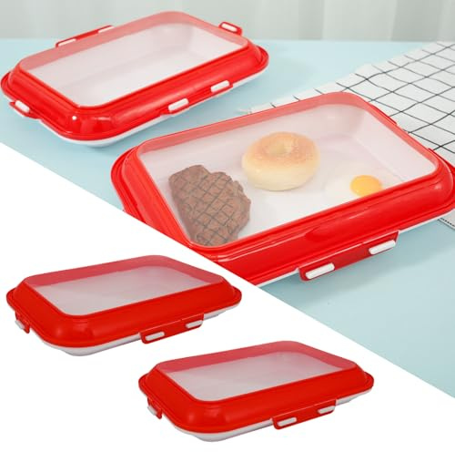 Lebensmittelkonservierungs-Tabletts, Lebensmittelbehälter mit wendbarem Stretch-Deckel, Vakuum-Lebensmittelaufbewahrungsschalen, stapelbare Frischhaltetablett, wiederverwendbares