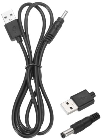 sourcing map 2pcs USB to DC Power Cable 3A 5V DC Power Cord 3.5mm x 1.35mm Jack Charging Plug Connector Cable Adapter for Fan Camera Phone Tablet Devices (3.3ft/1m, Black)