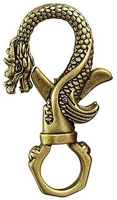 Garneck Lot de 5 mousquetons en laiton bronze vieilli - Clips robustes en forme de dragon pour porte-clés - Bijoux et projets d'artisanat créatifs, Comme sur la photo., 5.50X3.10X0.90CM, Moderne