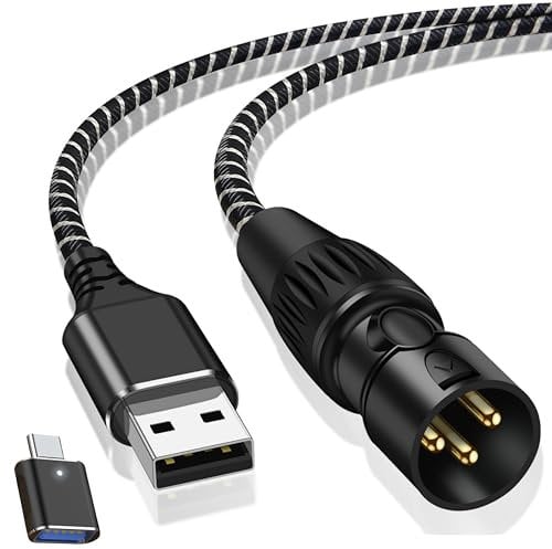 BOIOT USB to XLR Cable,6.6 FT USB A to XLR Audio Stereo Cable,USB C to XLR Male Output Stereo Audio Cord for Amplifier, Speaker, Mixer Console ect