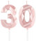 Rose Gold 30th Birthday Candles,3D Number 30 Candle for Cake,Women 30th Birthday Decorations,Rose Gold 30 Candle Cake Topper for Girls Women Her Him Birthday Party Wedding Decorations