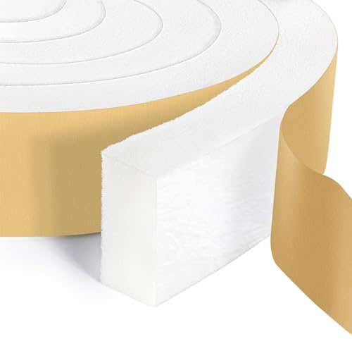 High Density Foam Tape Air Conditioner Window Seal, 2x1 Inch Thick Foam Stripe with Adhesive for Window AC Insulation, Weather Stripping for Doors and Windows Insulation, AC Foam Tape, White