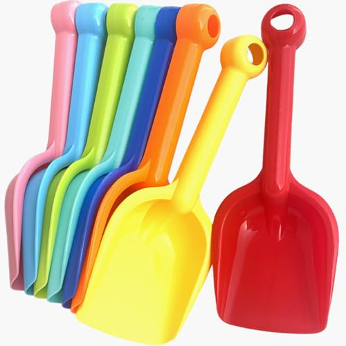 Beach Shovels for Kids 8 Pack,Heavy Duty Plastic Sand Shovels Tools for Toddlers,Spade Scoop Trowel Sand Toys for Kid Toddler Adult, Plastic Heavy Duty Garden Digging Scoop Snow Toys Accessories