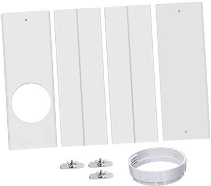 Baoblaze Air Conditioner Window Kit with Round Coupler Portable Air Conditioning Window Seal Kit Telescopic Sliding Vent Kits Windows Seal Panels Outward Opening for Ducting Exhaust Hose