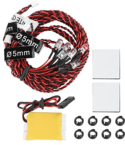 RC LED -Blitzlicht -Kit 8PCS Simulation Blitzlicht Nacht Flug LED -Leuchten für RC -Flugzeugflugzeugflugzeug Kunststoff Gummi Kupfer 35x24x8mm 57g