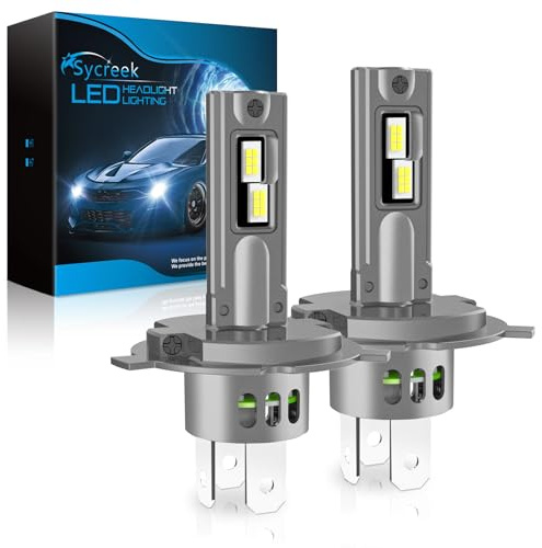 Sycreek H4 LED HB2 9003 HS1 24000LM 90W, Bombilla LED H4 1:1 Mini Design 6500K Blanco Frío, Kit de Conversión Halógeno, Bombilla para Faros de Coche o Moto 12V