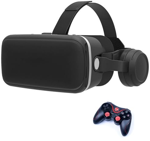 VR Brille, 3D Virtual Reality Headset Mit HD-Anti-Blaulicht-Linsen, VR Glasses Augenschutz Brille PC Unterhaltung, für iPhone Samsung Android 4,7–7,2 Zoll(E)