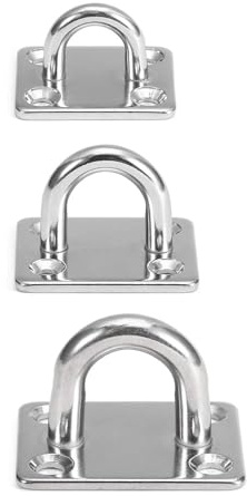 Alomejor 4 Stück Wandhalterungs-Hakenschlaufen, Robuste Hängemattenhaken für Hängestühle, 304 Edelstahl-Pad-Augenplatten für Schwingstühle (M6)