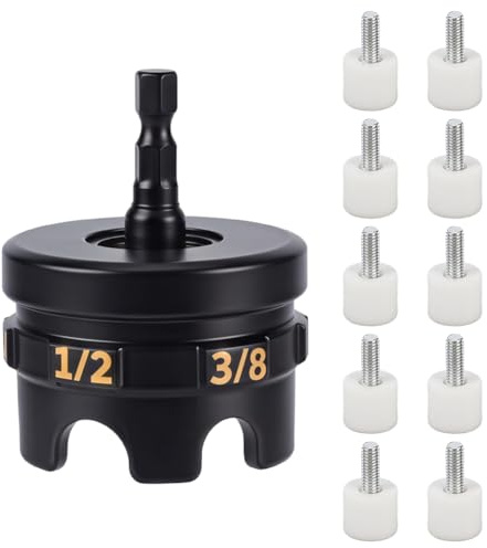 Doodlream Nut Zipper Drill Attachment with 10Pcs Replacement Rollers | Hex Socket Nut Runner for 1/4 3/8 1/2 Threaded Rod, Fast Nut Install and Removal for Conduit Racks, Strut Systems