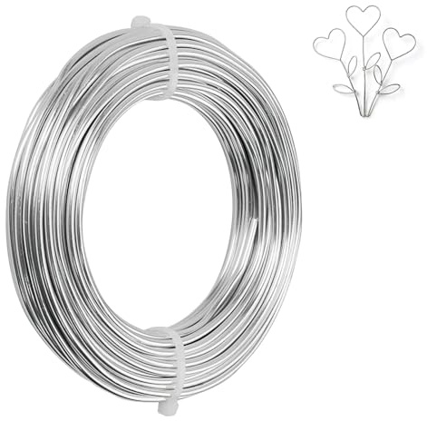 Aluminum Craft Wires, 3mm x 15M/49.2 ft Jewellery Wires, Bendable Florist Wire, Bonsai Wire for Wreath Making Jewelry Making Sculpting Modelling DIY Arts and Crafts (3mm 50 Feet,Silver)