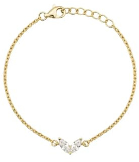 Suzan Gold® 925 Sterling Silber Armband Damen Marquise Zirkonia Armband elegant minimalistisch vergoldet nickelfrei Geschenk Marquise Stone Bracelet
