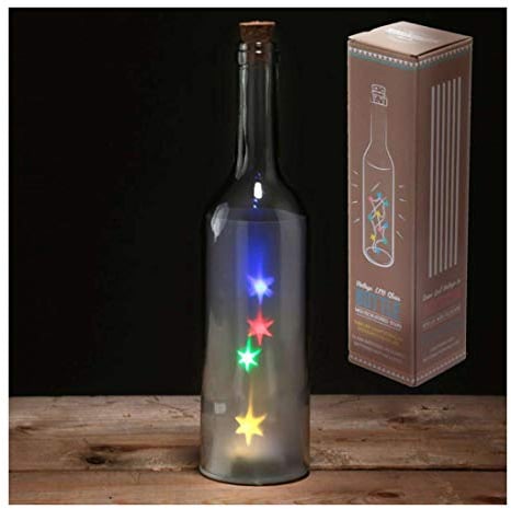 Dekorative LED Flasche mit farbigen LED Sternen