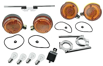 Ost2rad Blinker-Set mit Halter Birnen Blinkgeber 12V S50 S51 mit E-Prüfzeichen für Simson-Typen