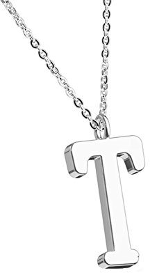 beyoutifulthings Halskette Anhänger BUCHSTABE T INITIALEN Kette Damen-Halskette Schmuck Collier Edelstahl Silber