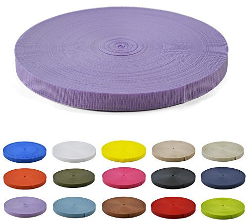 Gurtband Polypropylen 10 Meter lang - 1 Menge Verschiedene Breiten 10mm 15mm 20mm 25mm 30mm 40mm 50 mm (Lila, 10MM)