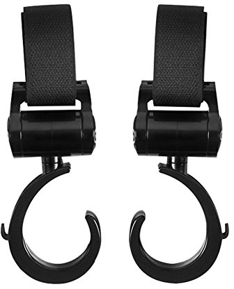 Crochets Poussette, Yuccer 2PCS Accroche Poussette Sacs Crochet pour Poussettes Yoyo Accessoire Clip Poussette Universel (Paquet de 2)