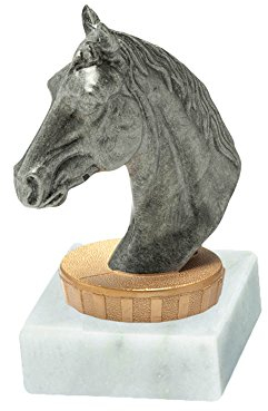 RaRu Reiter-Pokal (Pferdekopf) mit Wunschgravur und Resin-Klebefigur