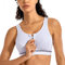 SYROKAN Damen Sport BH Starker Halt - Vorderverschluss Ohne Bügel Und Einlagen für Nach Brust OP Fitness Lauf Yoga Weiss_Neu 70B