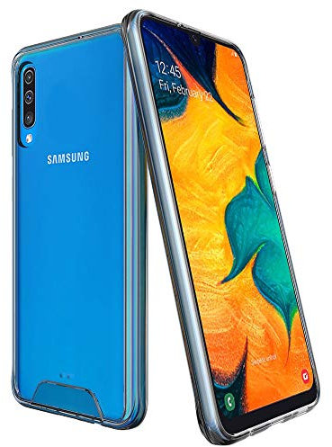 TECHGEAR Galaxy A50 Case [Fusion HD Case] Tough Shockproof, Slim & Light, Protective, Fused Gel Bumper & Hard Back Case Cover with Soft Touch Keys Designed for Samsung Galaxy A50 (Super Clear)