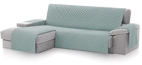 Textilhome Sofa Überzug MALU, Sofaüberwurf L Form Links, Sofaschutz Größe 240 cm, Couch Überzug Gepolstert, Sofaschoner SofaÜberwurf Schutzdecke, Universell, Haustierfreundlich, Aquamarin