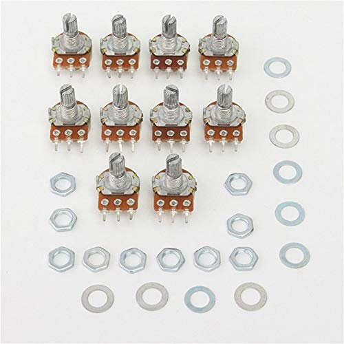 NO LOGO LSB-Potentiometer, 10pcs WH148 Linear Potentiometer 15mm Welle mit Muttern und Unterlegscheiben 3pin WH148 B1K B2K B5K B10K B20K B50K B100K B250K B500K B1M (Größe : 2K Ohm)