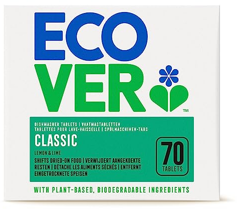 Ecover Dishwasher Tablets Cleaner Cleaning Solution Home Restaurant Cafe Bar Club Hotel Guest House 70 Tabs Pack Quantity: 70