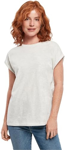 Urban Classics Damen T-Shirt Ladies Extended Shoulder Tee, T-Shirt mit überschnittenen Schultern, aus Baumwolle, erhältlich in vielen Farben, Lightgrey, L
